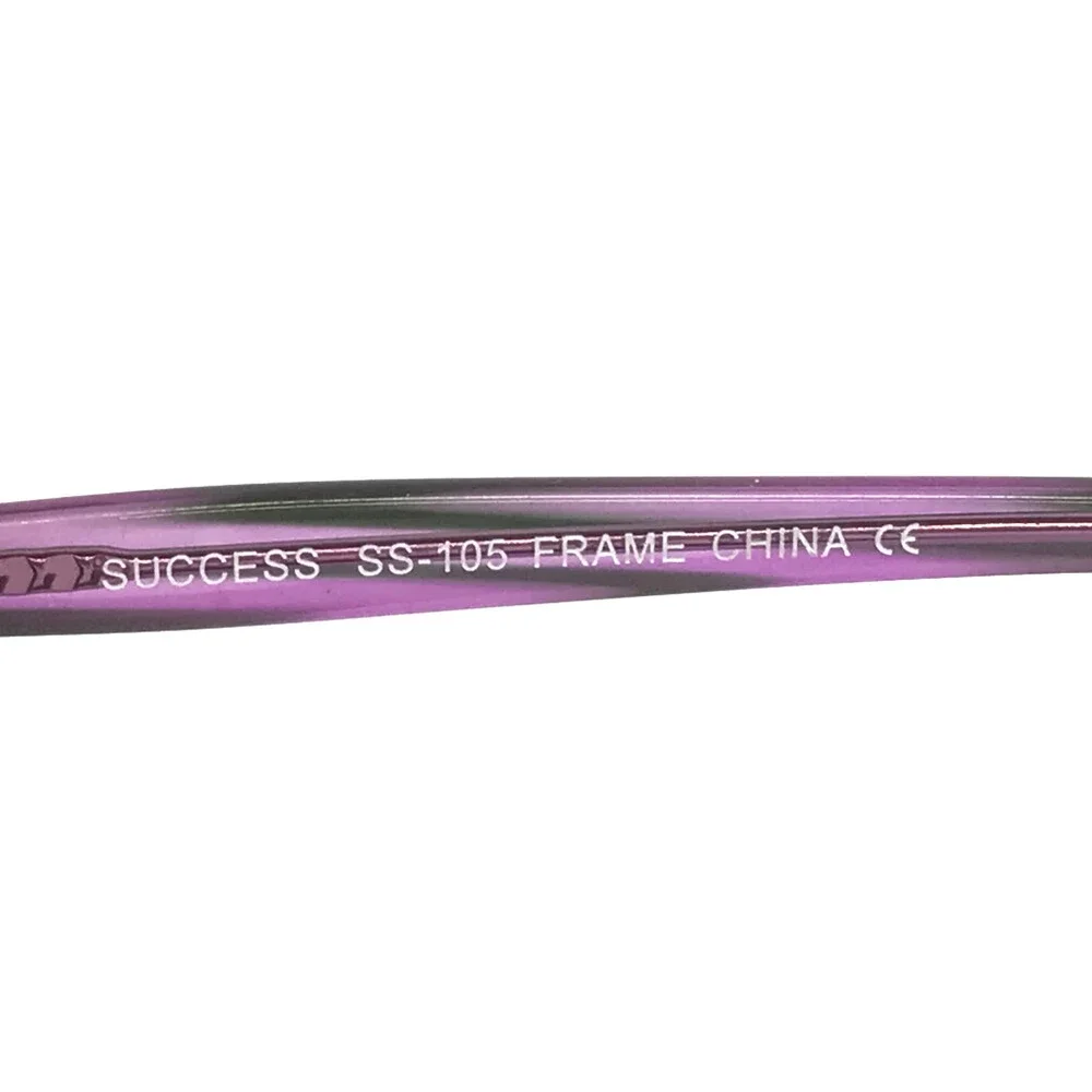 Success Eyeglasses Frames SS-105 PURPLE/MIST Brown Cat Eye Full Rim 54-15-140